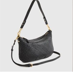 Quince Italian Leather Mini Shoulder Bag Black